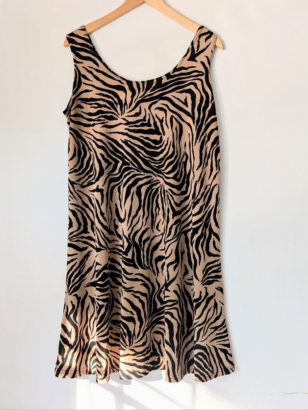 90's Slinky Zebra Print Dress L